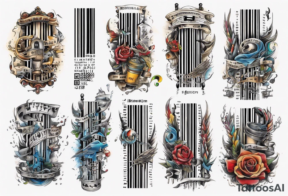 Hebrew Bar code tattoo tattoo idea