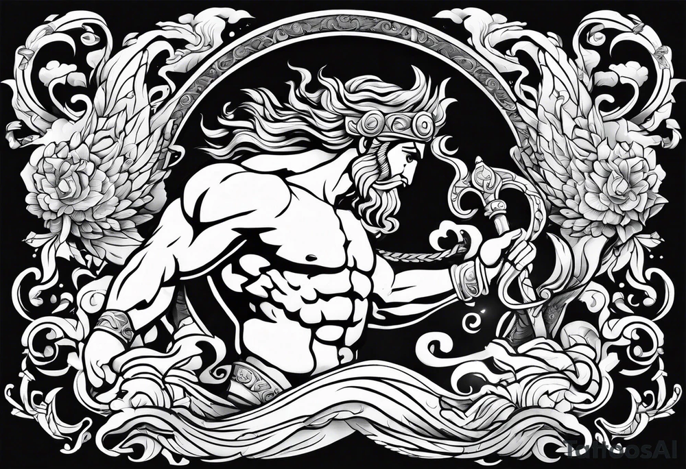 Olympian Hermes and Poseidon tattoo idea