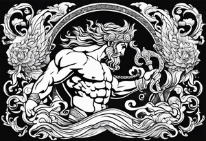 Olympian Hermes and Poseidon tattoo idea