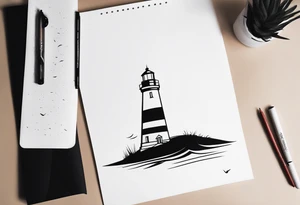 lighthouse VERY MINIMALIST tattoo idea