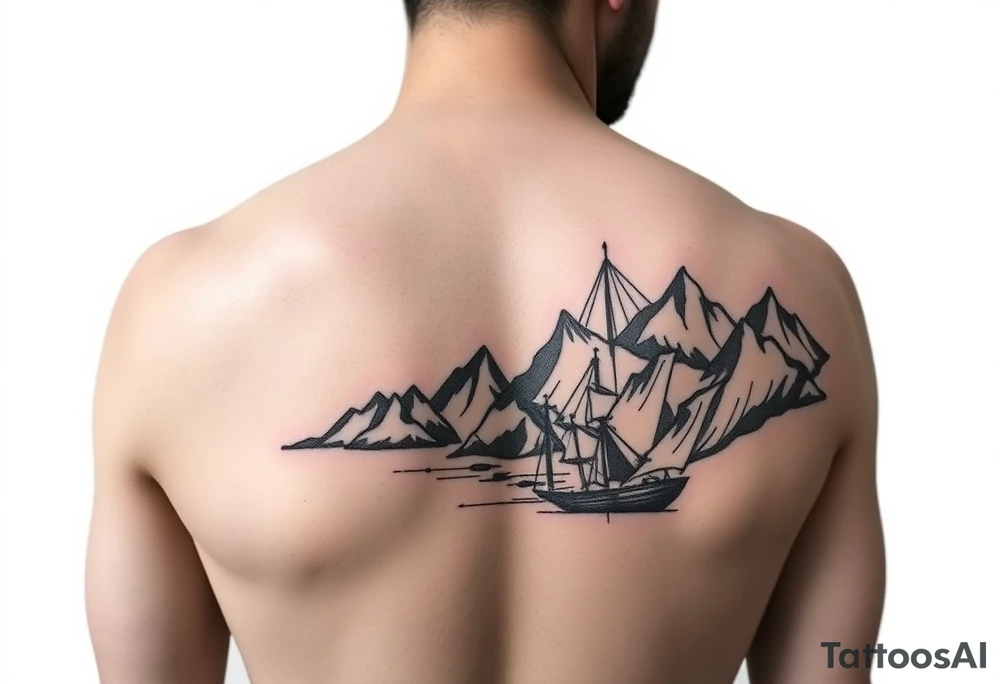 Tattoo sleeve with journey and perseverance theme tattoo idea