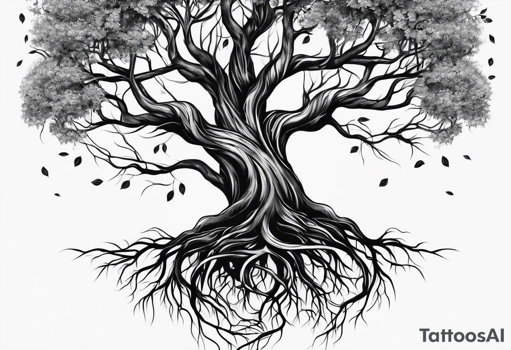 Tree roots wrapping around wrist tattoo idea