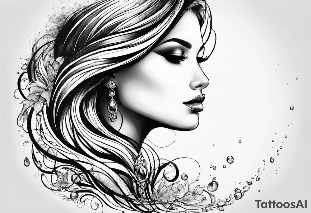 water drop falling into ocean tattoo idea