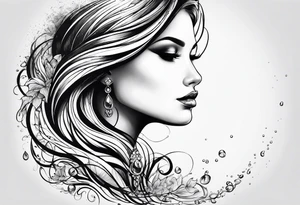 water drop falling into ocean tattoo idea
