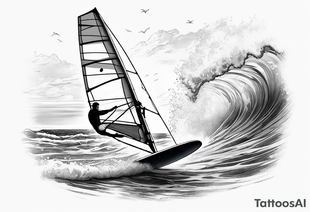 Windsurfer im Meer tattoo idea