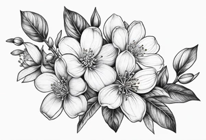 orang blossom branches with white
flowers tattoo idea