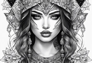 Girl with half a face tattoo idea