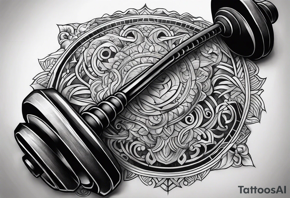 A hammer and a barbell tattoo idea