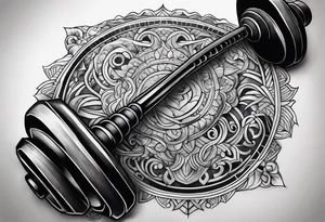 A hammer and a barbell tattoo idea