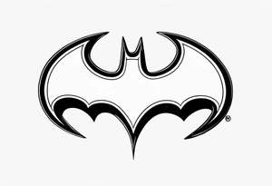 Dark and edgy batman symbol tattoo idea