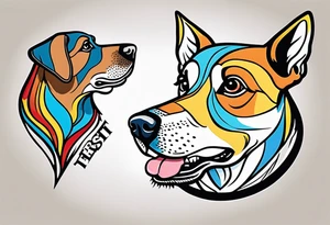 Dog of breed mountain feist named buddy tattoo idea