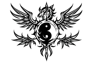 futebol, musica, Yin yang e dragão tattoo idea