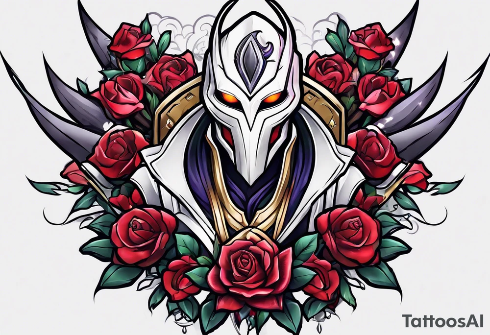 jhin for league of legends game tattoo idea
