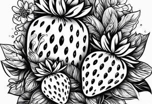 Illustrative one Strawberry tattoo idea