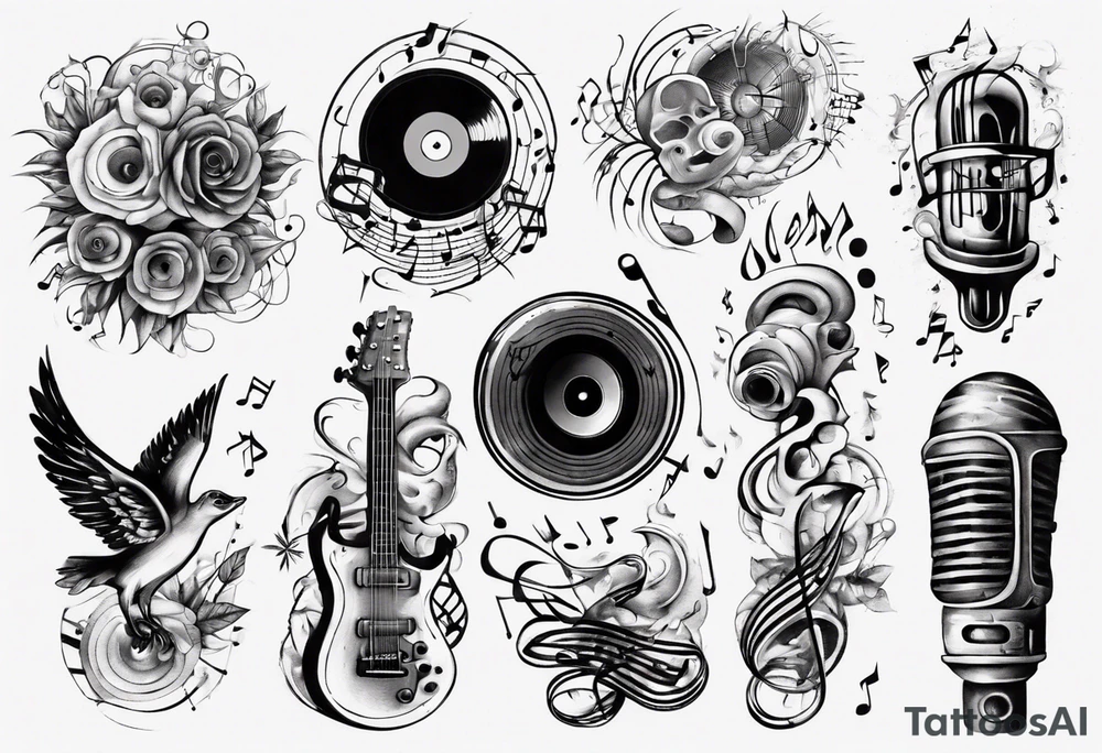 music sound tattoo idea