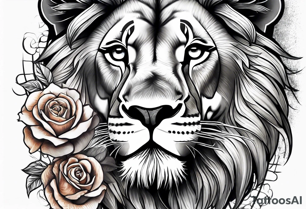 a lion rose and Big Ben hand tattoo tattoo idea