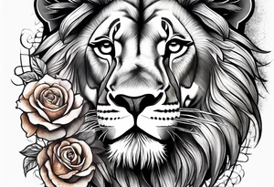 a lion rose and Big Ben hand tattoo tattoo idea