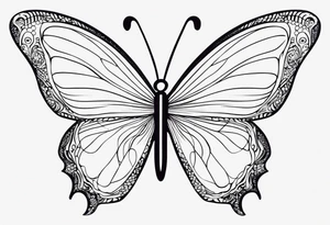 Create a Fine Line tattoo made out of three letter M’s and very pretty maybe a butterfly tattoo idea