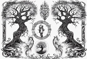 Tree of life with children namnes tattoo idea