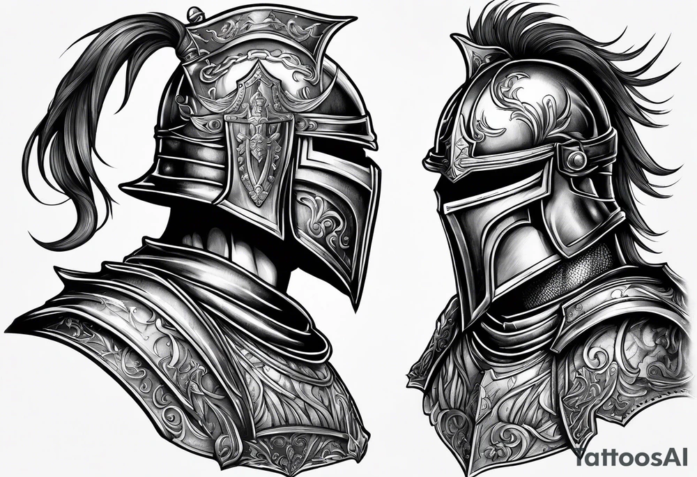 knight with heavy armor tattoo idea