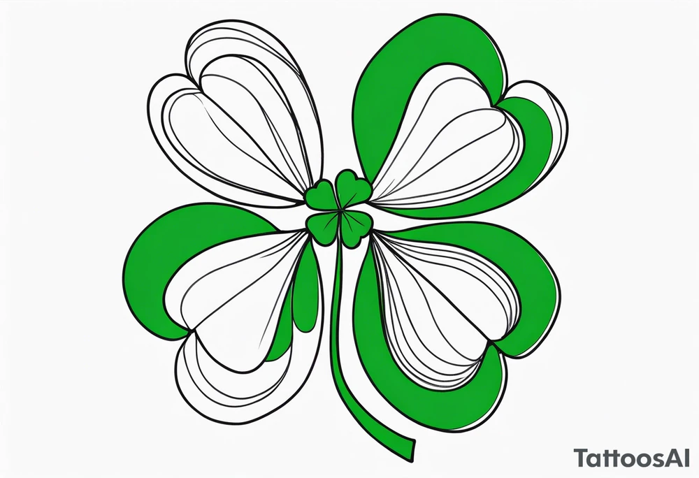 fine line three leaf clover tattoo idea