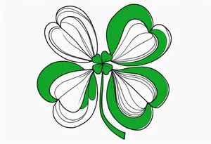 fine line three leaf clover tattoo idea