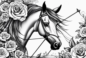 sagittarius, love and happiness and with roses with men tattoo idea