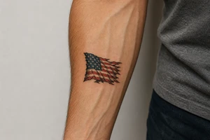 torn American flag tattoo idea