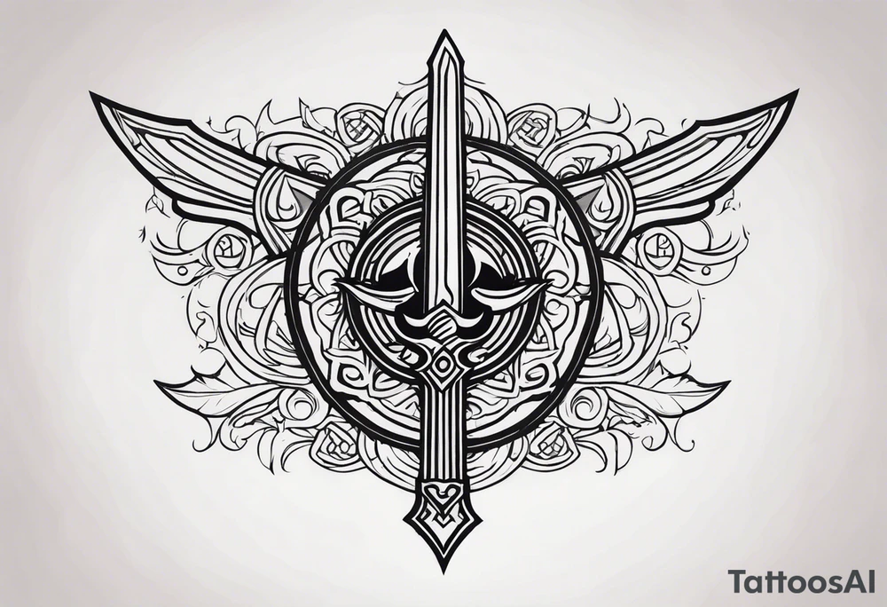 Sword with 🕉️ symbol tattoo idea