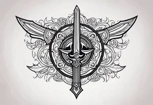 Sword with 🕉️ symbol tattoo idea
