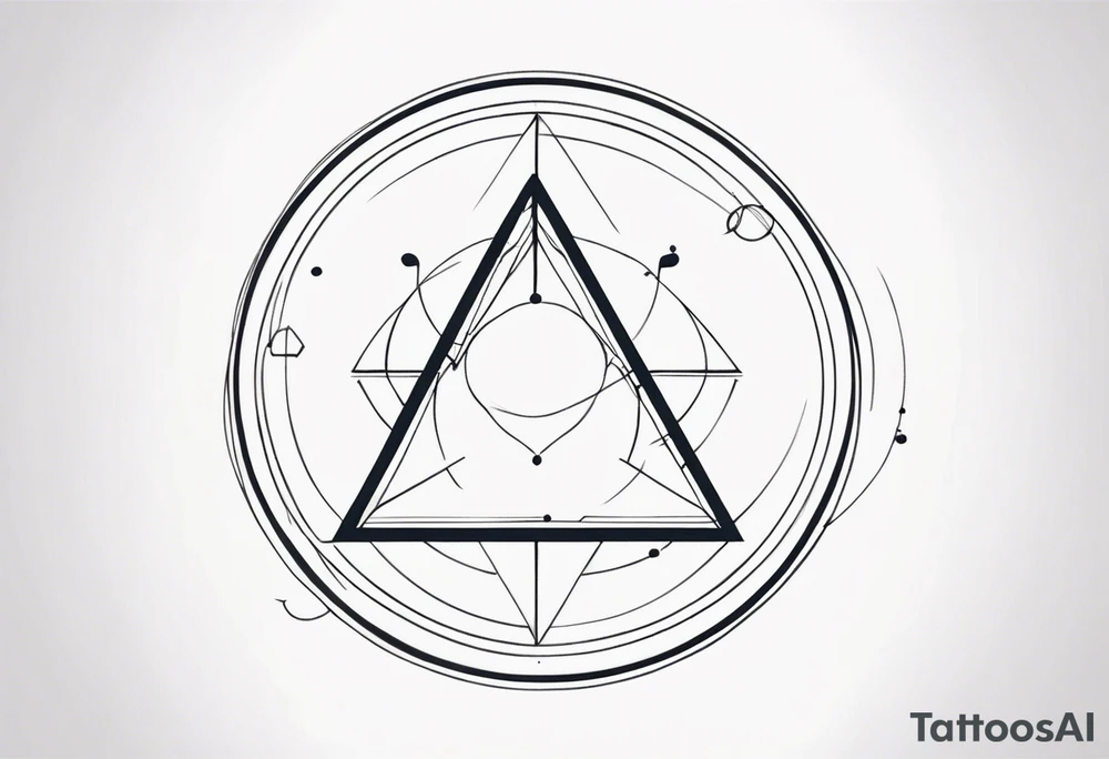 simple, text of scientific symbol big delta inside a thin chain circle tattoo idea