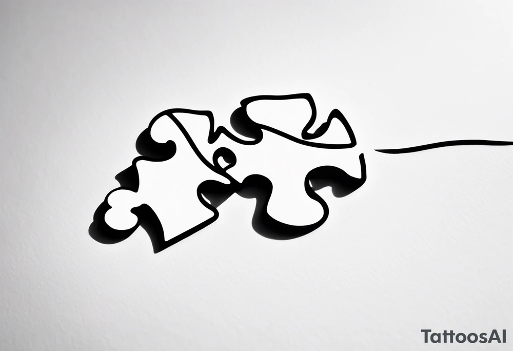 single puzzle piece with no shading, incorporating the handwritten words "to my favorite sister". The tattoo should be simple, small and will be on my ankle tattoo idea