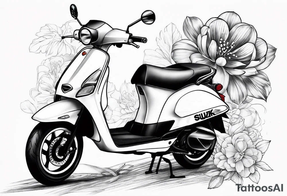 Suzuki Address scooter tattoo idea