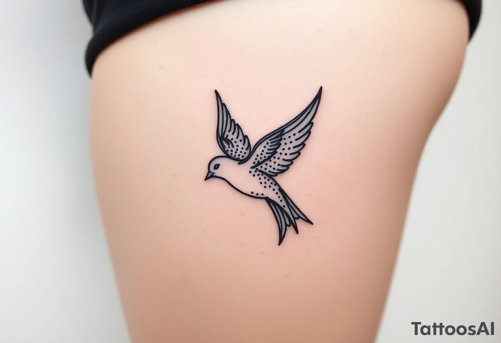 swallow flying with its wings out and forward tattoo idea
