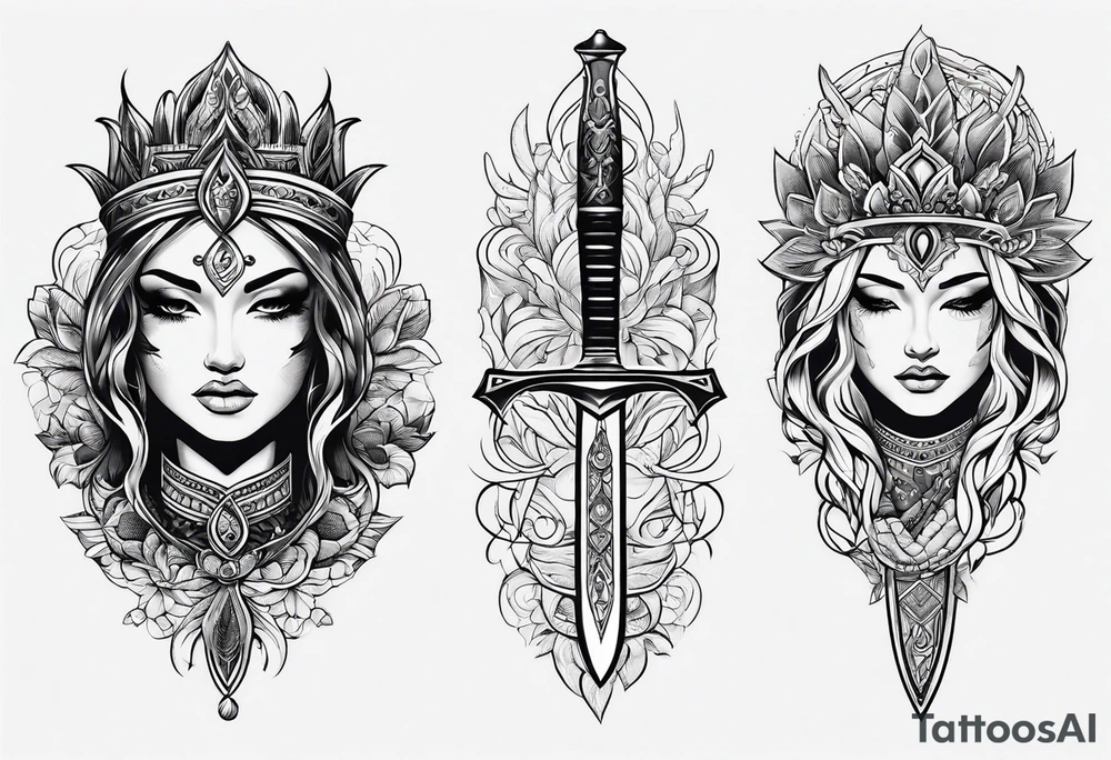 Knife, artistic, spiritual, minimalistic tattoo idea