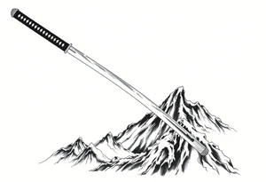 Japanese katana, cutting mountains tattoo idea