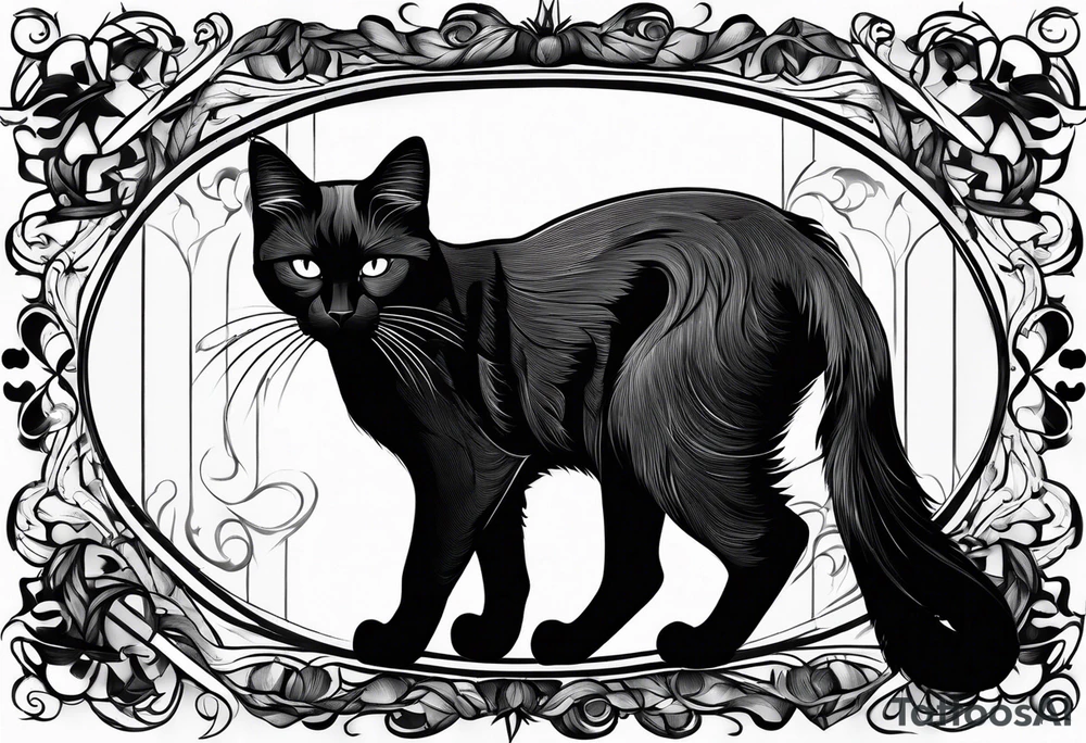 Black cat tattoo idea