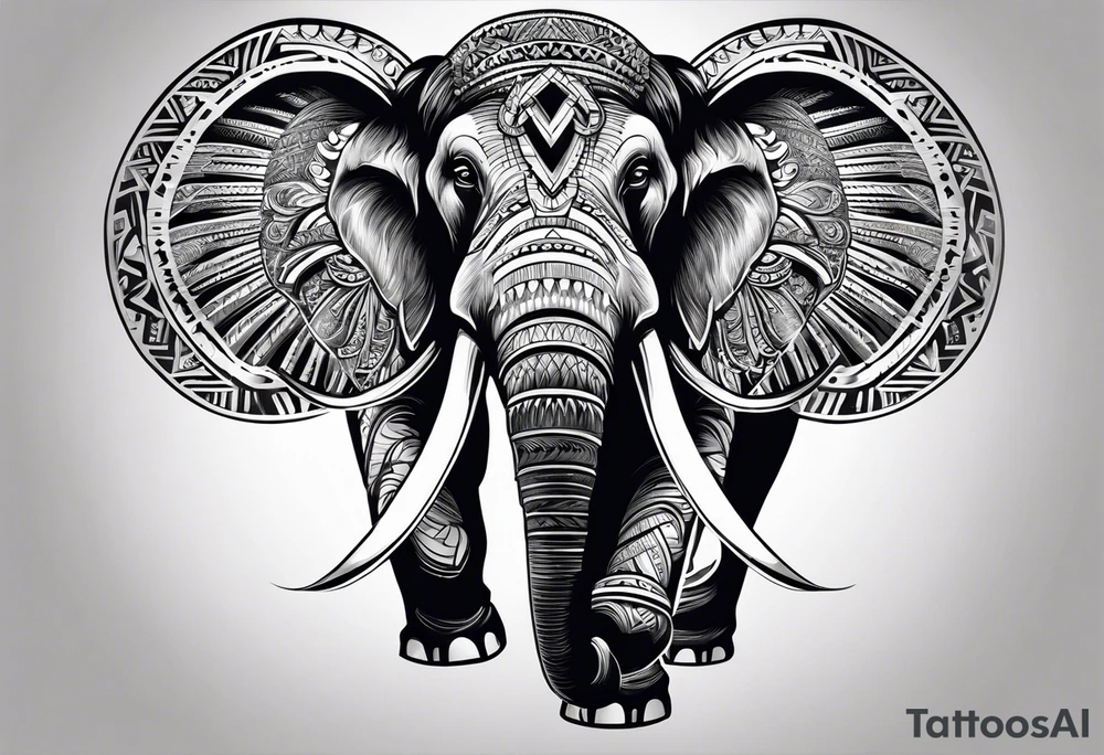 strong mammoth tattoo idea