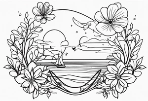 tattoo to represent that I have 3 children (girls). For inspiration I like flowers, the beach. Tattoo is for ribcage down side of body. I don't want images of women or girls in it tattoo idea