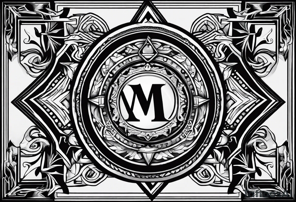 free masonry symbol , rectangle tattoo idea