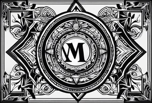 free masonry symbol , rectangle tattoo idea