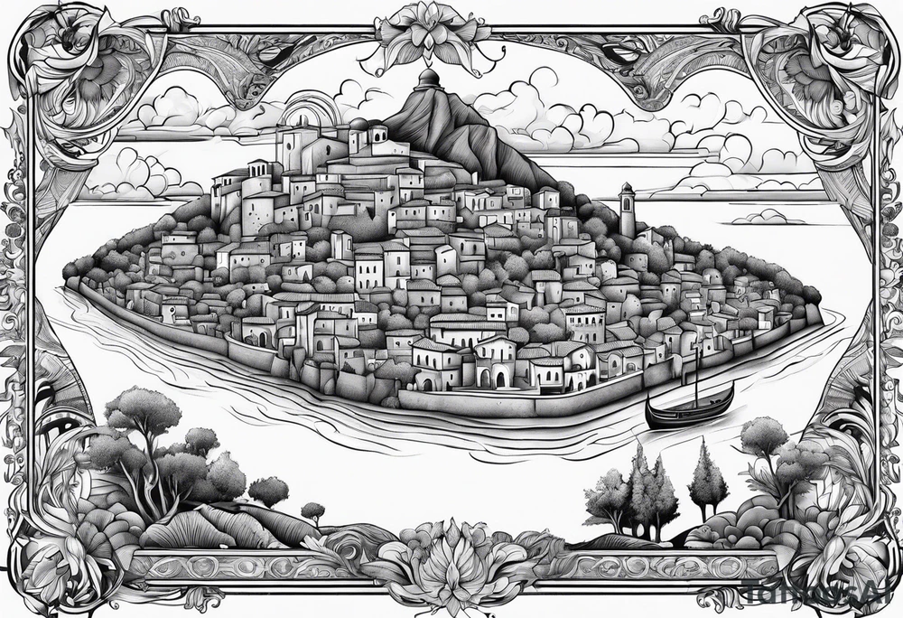Map of calabria tattoo idea