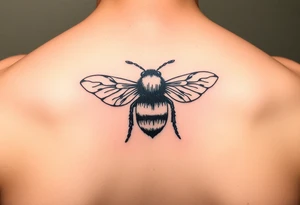 Lenora written in Hebrew inside of a bumblebee tattoo idea