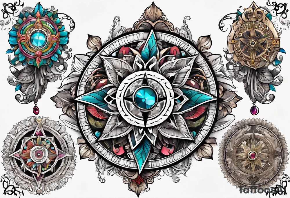 wonderland  dead 
rabbit mandalas feather compass tattoo idea