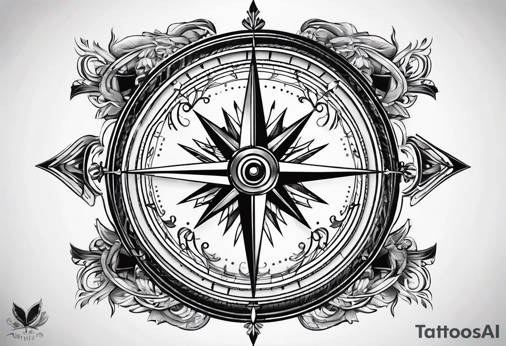 compass arrow tattoo idea