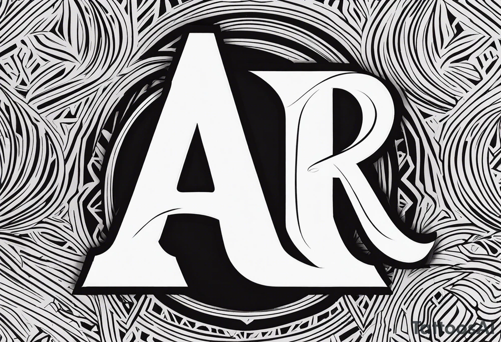 the letters A and R tattoo idea