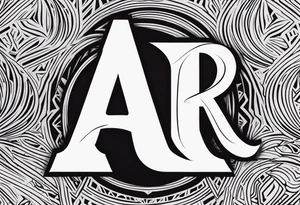 the letters A and R tattoo idea