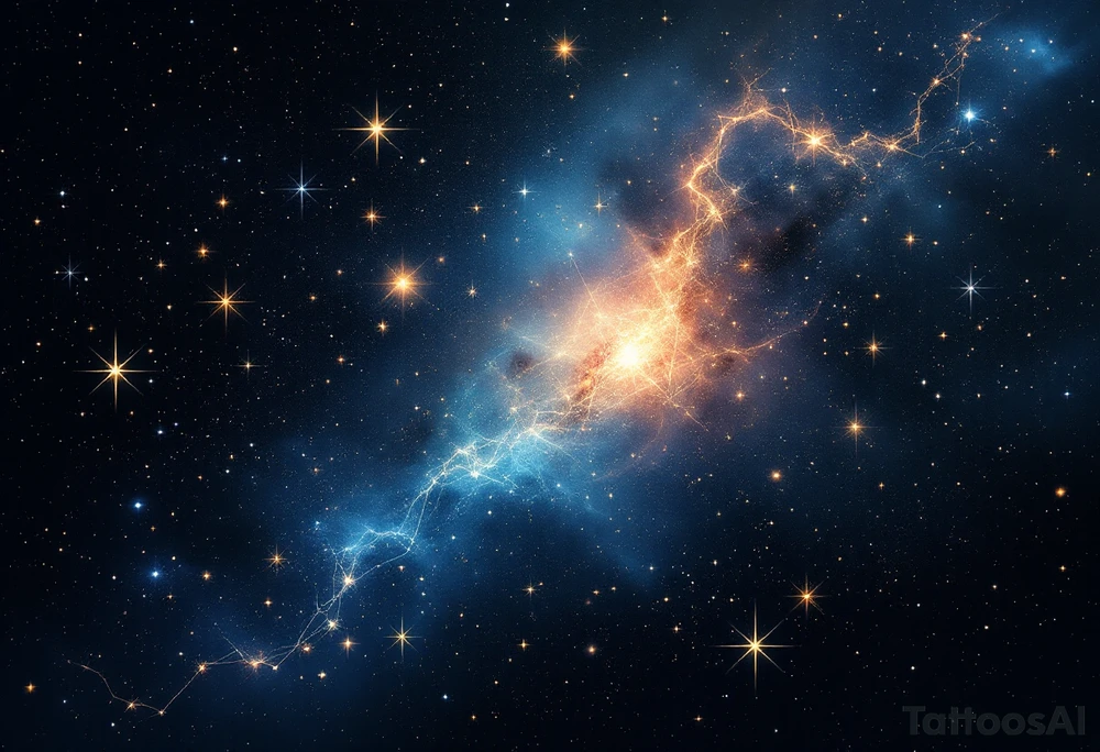 Stars and nebula tattoo idea