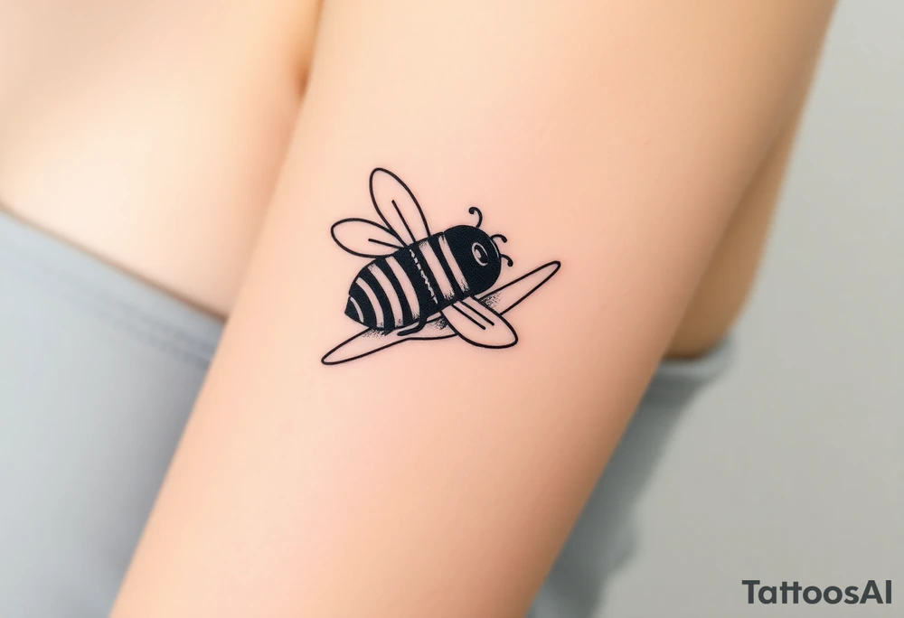 bumble bee flying a jet plane tattoo idea