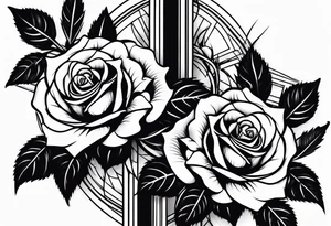 Cross with roses for the arm tattoo idea